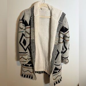 Northern Angel Southwestern Aztec Sherpa Cardigan Cozy Cabin Boho S